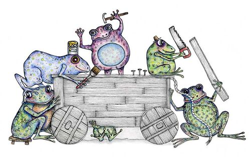 Tekening van kikkers