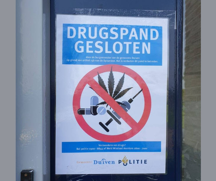 Gesloten drugspand.